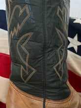 Load image into Gallery viewer, Montana Two Tone Eel Skin Exotic Vintage Cowboy Boots