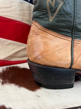 Load image into Gallery viewer, Montana Two Tone Eel Skin Exotic Vintage Cowboy Boots