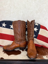 Load image into Gallery viewer, Lucchese Two Tone Ostrich Exotic Vintage Cowboy Boots
