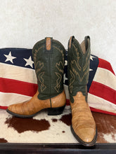 Load image into Gallery viewer, Montana Two Tone Eel Skin Exotic Vintage Cowboy Boots