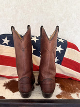 Load image into Gallery viewer, Justin Boots Brown Vintage Cowboy Boots