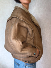 Load image into Gallery viewer, Vintage Sheepskin Aviator Jacket