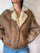 Load image into Gallery viewer, Vintage Sheepskin Aviator Jacket