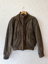 Load image into Gallery viewer, Vintage 90&#39;s Taupe Suede Bomber Flight Jacket