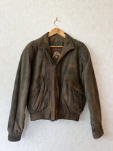 Load image into Gallery viewer, Vintage 90&#39;s Taupe Suede Bomber Flight Jacket