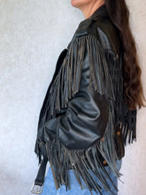 Load image into Gallery viewer, Vintage Torino Fringe Biker Jacket