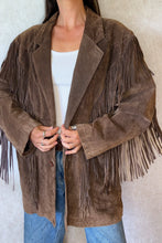 Load image into Gallery viewer, Vintage 70's Brown Suede Fringe Jacket