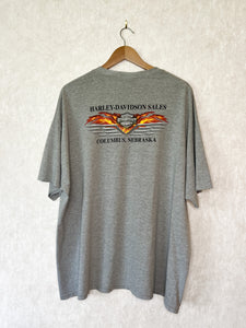 Columbus Nebraska Grey Harley Davidson Tee