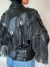 Load image into Gallery viewer, Vintage Torino Fringe Biker Jacket