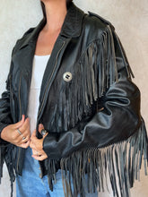 Load image into Gallery viewer, Vintage Torino Fringe Biker Jacket