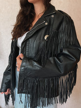 Load image into Gallery viewer, Vintage Concho Leather Fringe Jacket