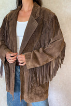 Load image into Gallery viewer, Vintage 70's Brown Suede Fringe Jacket
