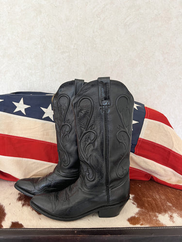 Dan Post Black Vintage Cowboy Boots