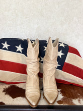 Load image into Gallery viewer, Cream Slouch Vintage Cowboy Boots