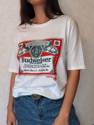 Hane's Vintage White Budweiser Tee