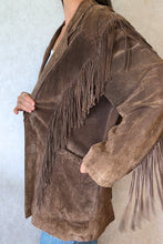 Load image into Gallery viewer, Vintage 70's Brown Suede Fringe Jacket