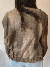 Load image into Gallery viewer, Vintage 80&#39;s Brown Burnished Leather Flight Jacket