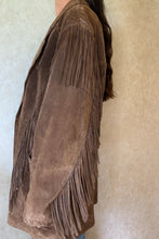 Load image into Gallery viewer, Vintage 70's Brown Suede Fringe Jacket