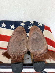 Montana Two Tone Eel Skin Exotic Vintage Cowboy Boots