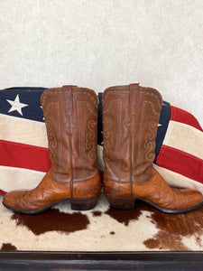 Lucchese Two Tone Ostrich Exotic Vintage Cowboy Boots