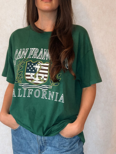 Hane's Vintage Collegiate Green San Francisco Tee