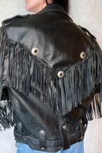 Load image into Gallery viewer, Vintage Torino Fringe Biker Jacket