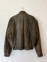 Load image into Gallery viewer, Vintage 90&#39;s Taupe Suede Bomber Flight Jacket