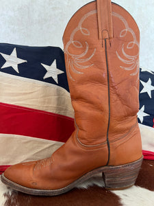 Frye Tan Leather Vintage Cowboy Boots