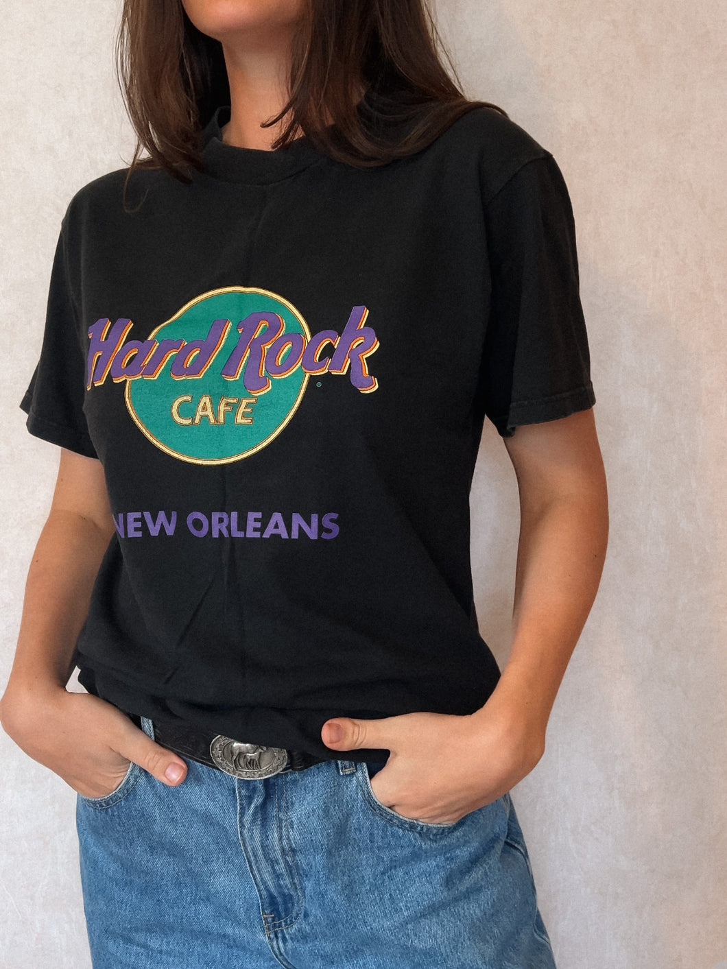 NOLA Hard Rock Cafe Washed Black Tee
