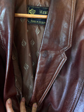 Load image into Gallery viewer, Vintage Cognac Cropped Leather Jacket
