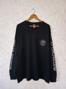 Boise Idaho Long Sleeve Washed Black Harley Davidson Tee