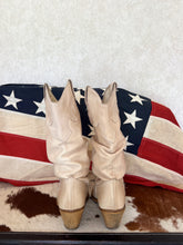 Load image into Gallery viewer, Cream Slouch Vintage Cowboy Boots