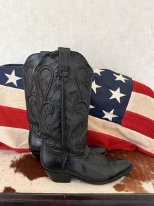 Dan Post Black Vintage Cowboy Boots