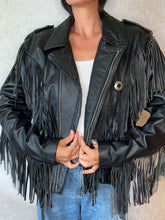 Load image into Gallery viewer, Vintage Torino Fringe Biker Jacket