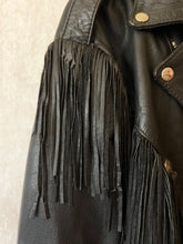 Load image into Gallery viewer, Vintage Concho Leather Fringe Jacket