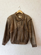 Load image into Gallery viewer, Vintage 80&#39;s Brown Burnished Leather Flight Jacket