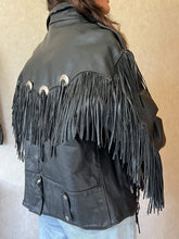 Load image into Gallery viewer, Vintage Concho Leather Fringe Jacket
