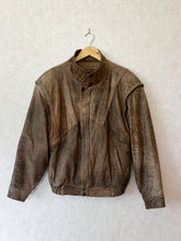 Load image into Gallery viewer, Vintage 80&#39;s Brown Burnished Leather Flight Jacket