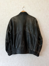 Load image into Gallery viewer, Vintage 90&#39;s Black Burnished Leather A-2 Jacket