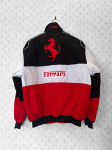 Black and White F1 Ferrari Racing Jacket