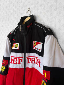 Black and White F1 Ferrari Racing Jacket