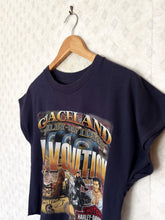 Load image into Gallery viewer, Elvis Graceland Navy Harley Davidson Crop Tank