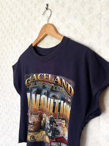 Elvis Graceland Navy Harley Davidson Crop Tank