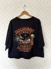 Load image into Gallery viewer, Bourbon St Harley Davidson Washed Navy Cropped Tee