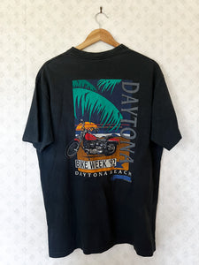 Daytona '92 Washed Black Harley Davidson Tee