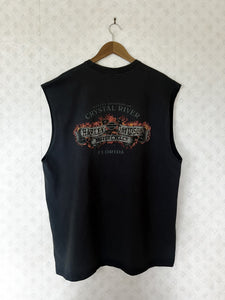 Crystal River Florida Washed Black Harley Davidson Tank