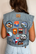 Load image into Gallery viewer, Boxy Semi-Cropped Patched Denim Vest