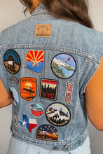 Load image into Gallery viewer, Boxy Semi-Cropped Patched Denim Vest