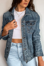 Load image into Gallery viewer, Wrangler Mid Wash Patched Denim Jacket