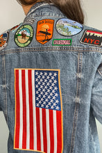 Load image into Gallery viewer, Wrangler Mid Wash Patched Denim Jacket